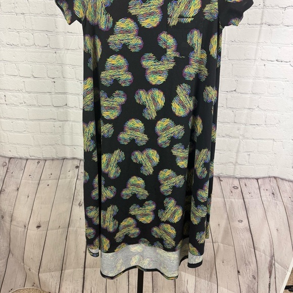 LuLaRoe Carly Swing Disney Mickey Mouse Black Dress Size Small - Picture 2 of 8